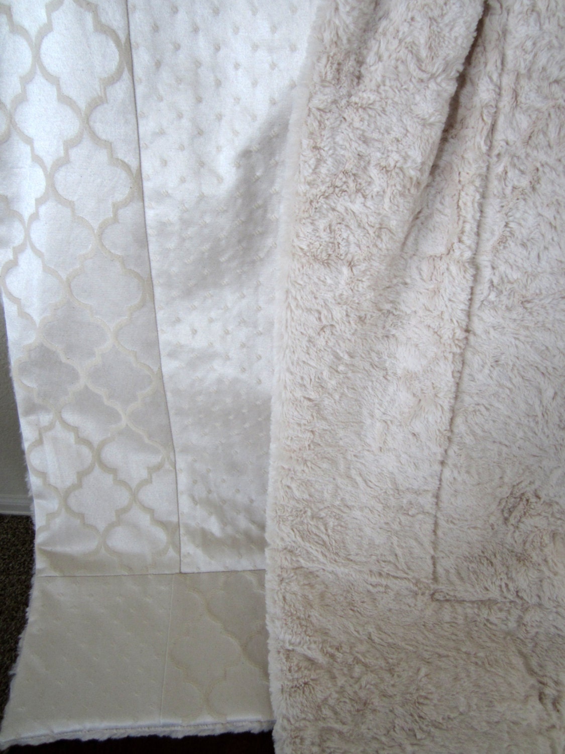 Signature Toddler Quilt: Oatmeal & Cream Luxe Cotton, Custom Made to Order