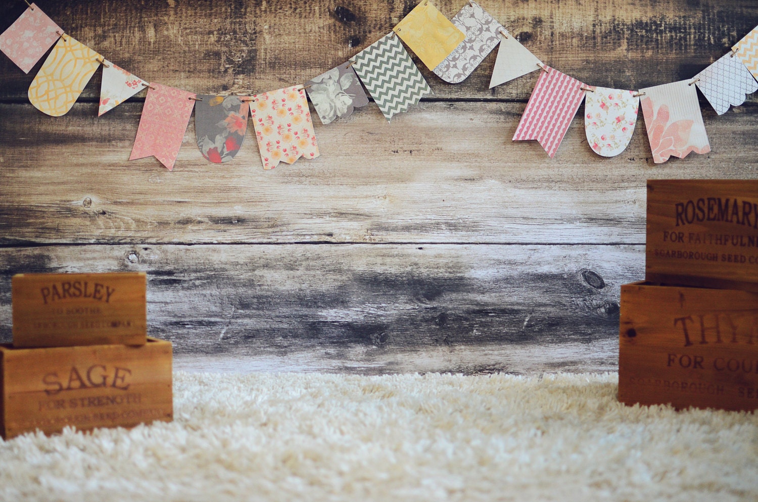 Vintage Banner -Wedding Decoration - Photography Prop - Backdrop