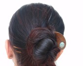 Wooden hair fork, 2 prong, Hair sticks, Wood, Teak, Blue agate, Hairpin, Handmade, Hair accessory, WoodArtJewelry