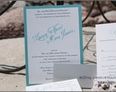 Formal and Fancy Diagonal Script Wedding Invitations - Silver Level