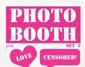 Printable PHOTOBooth Props Wedding Signs Pink - DIY Photo Booth for home printing