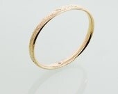 Antique Etched Gold Bangle - Engraved "Dec 25, '06"