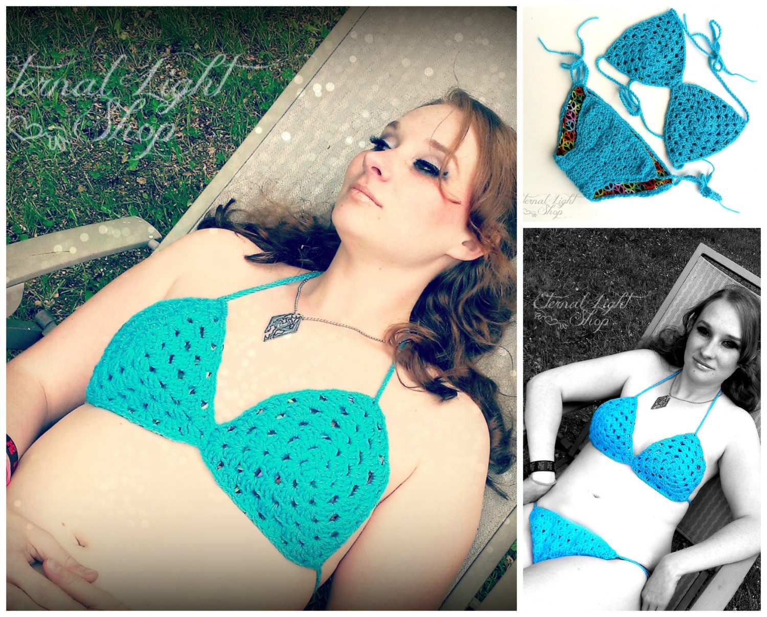 Crocheted Reversible Bikini Sizes S-XL
