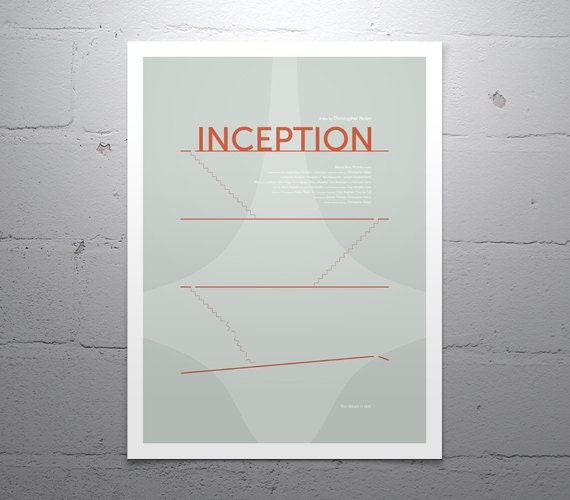 INCEPTION - movie poster: 12x16" fine art print