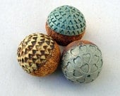 Yellow Ochre And Rust Decorative Ball, Ceramic Sphere