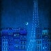 Paris illustration - The lights of the Eiffel tower - 11x14 art print, Fine art illustration, Art Posters, Paris art, Paris decor, Wall art