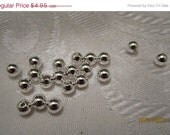 25% OFF Sterling Silver Beads, 4mm, Seamless, Round - 8 Bead per package