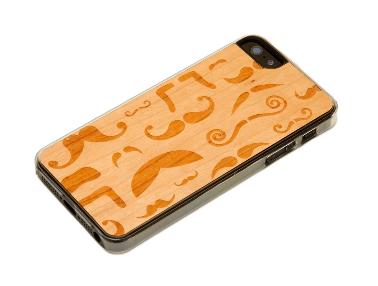 Mustache Montage iPhone 5 Wood Clear Case - FREE Shipping