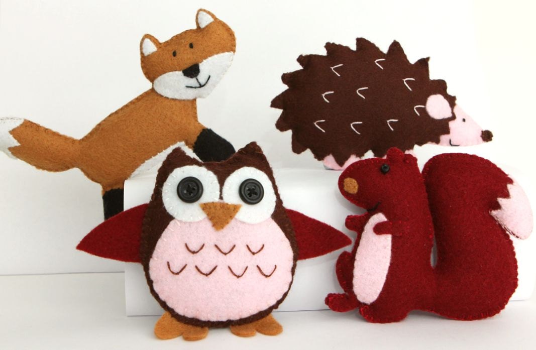 Felt Plushie Hand sewing Pattern PDF. Complete instructions to make Felix the Fox. Instant download.