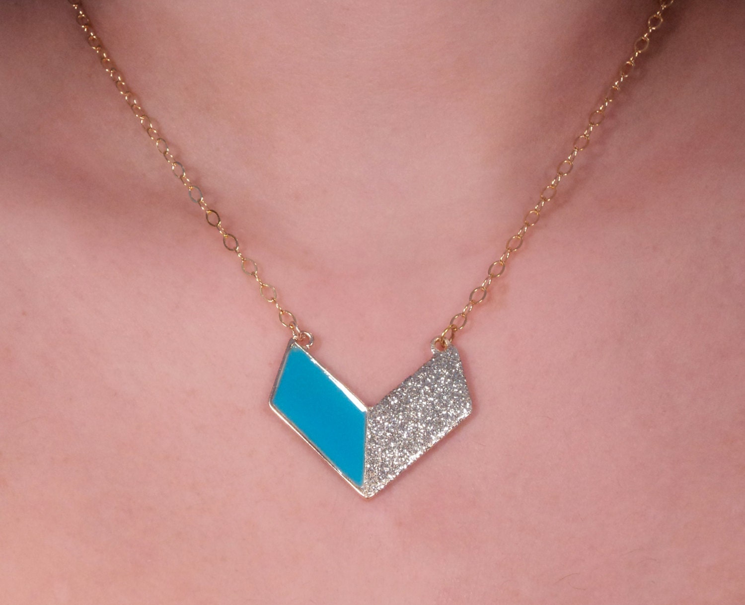 Gold Arrow Necklaces (orange, blue, green)