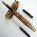 Handcrafted Wooden Pen Hand Turned Fountain Pen Maple Burl Featuring Copper Accents Gold Titanium Hardware 436FPA