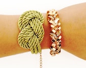 Arm candy set - Goldeb Nuts bracelet and Silk Bracelets - 24k gold plated