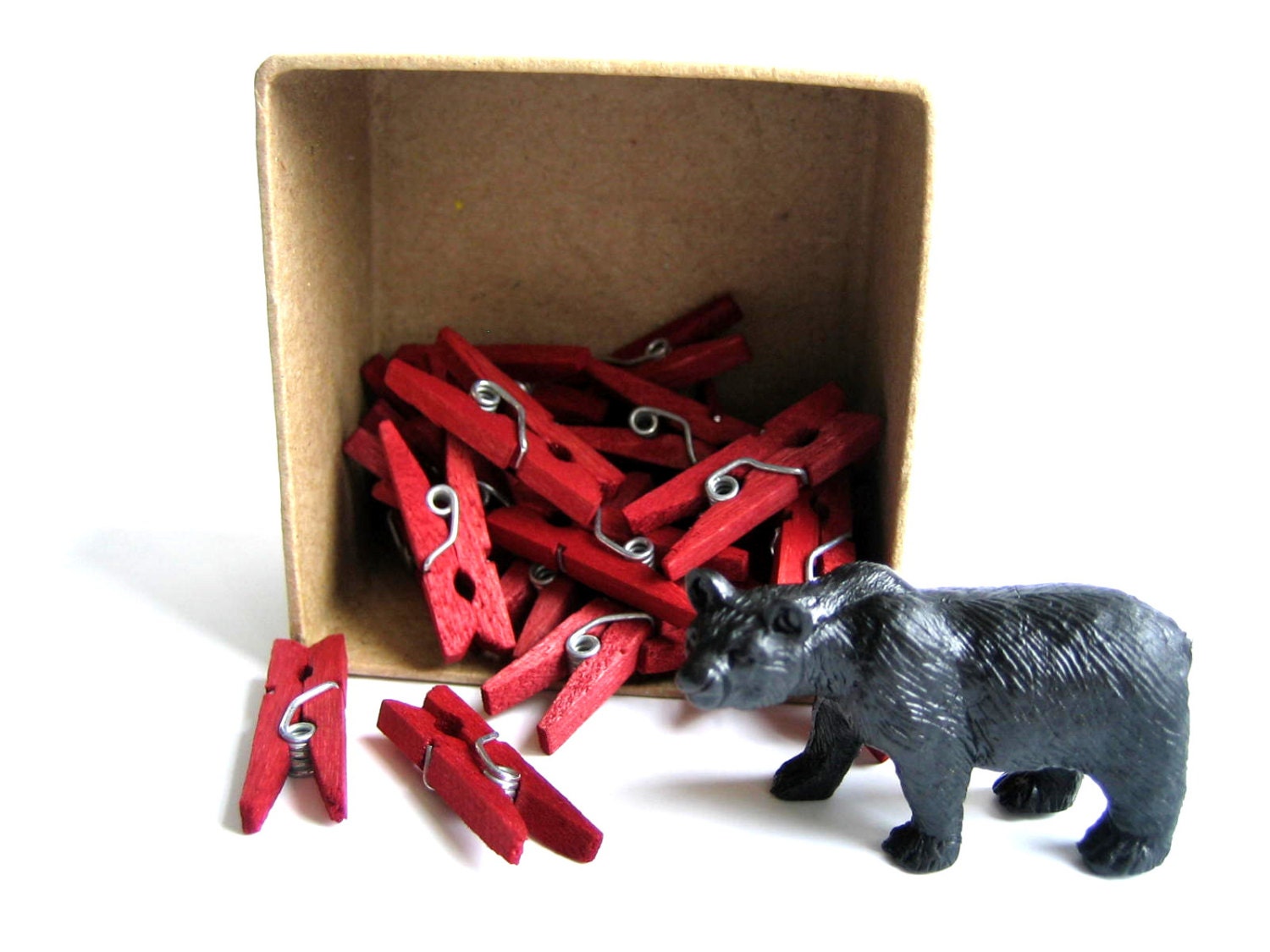 25 Hand Dyed Mini Clothespins - Tiny, Clothes Pins, Ruby Red, Advent, Rustic, Shabby Chic, Barn Wedding, Seating Chart