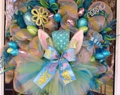 Deco Mesh Easter Bunny Wreath