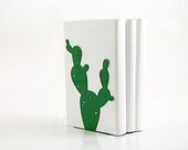 Candle holder bookends Cactus Twin powder coated laser cut metal thick enough to hold books