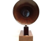 Acoustic  iPhone Speaker Dock Utilizing a Vintage Antique Wood MUSIC MASTER Gramophone Horn  -Ready to Ship-