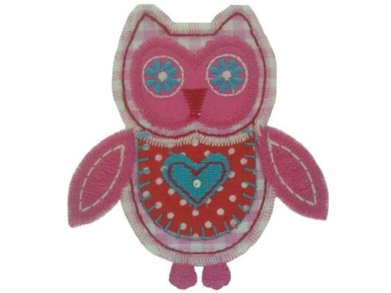Polka Dot Owl - Iron on  Patch Applique Owl