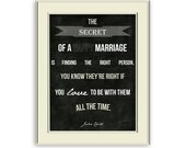 Julia Child Quote on Marriage. Wedding art print. Chalkboard art, Black and White Home Decor