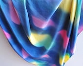 silk shawl / scarf / hippie / tie die / 1970s / large / hand crafted /  boho / gypsy