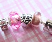 Mothers day charms (pack) for european charm bracelets