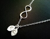 Infinity Necklace, Initial Jewelry, Personalized Initial Necklace, - lariat, wedding, graduation necklace ,mother's day gift