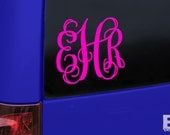 Personalised Monogram Your initials -   Car window vinyl decal sticker  7'' height