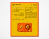 8x10 Art Print, Retro Historical Pop Art for the home wall decor, CASSETTE TAPE: The Official U.S. Patent