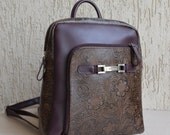 Vintage EXCELLENT Floral Plum Backpack