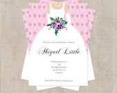 Bridal Shower Invitation - Bride in Dress - 5x7 inch - Printable