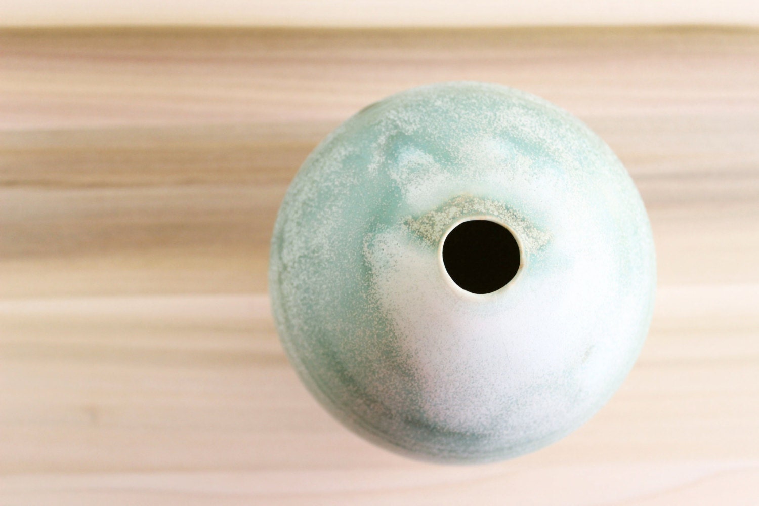 Modern pottery vase, organic round green home decor, bulb ceramic pottery vase