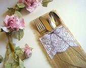 100 Burlap Flatware holders for weddings, Wedding Table Setting,Rustic Flatware Pockets
