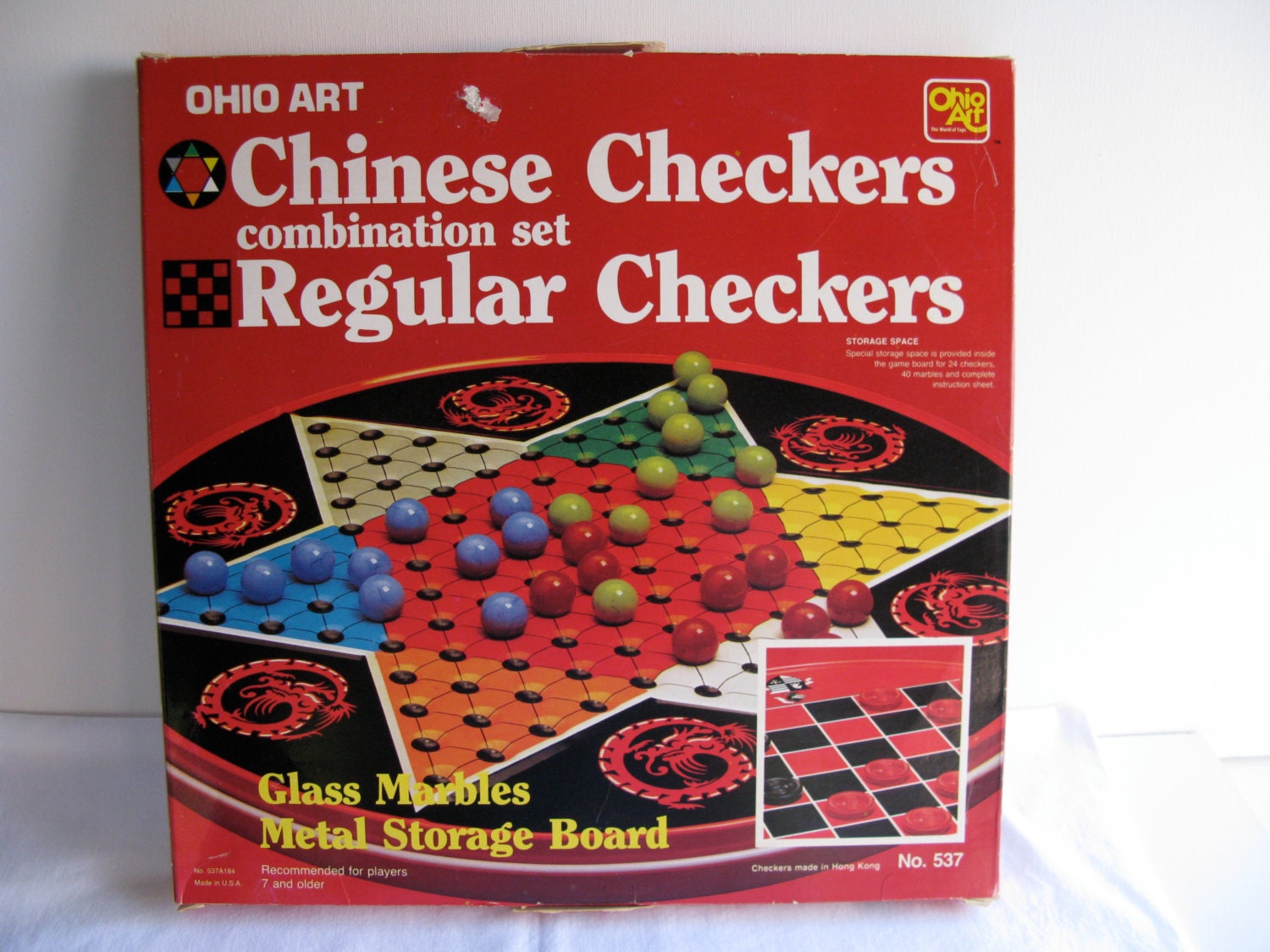 Vintage CHINESE Checkers / COMBINATION / REGULAR Checkers Set / Ohio Art Co.