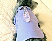 Small Dog's "Executive" Lavender Dress Shirt & Paisley Tie Made to Order Stretch Cotton Yorkie