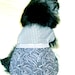 Cotton Small Dog's Dress Pomeranian - Black and White Gingham and Abstract Print with Polka Dot Ribbon