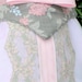 Victorian Dog Dress Toy Breed Made to Order Cotton with Rose and Gray Bodice & Lace and Pink Skirt