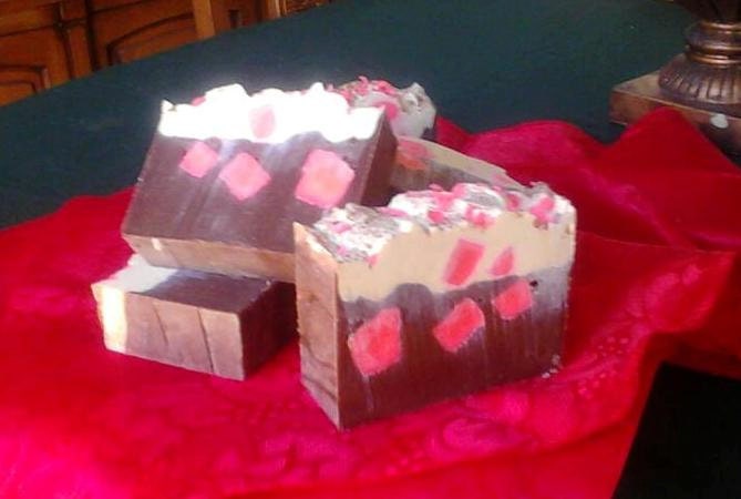 Black Forest Cake Amaretto Chocolate Cherry-Almond Soap Bar Vegan Vegetarian
