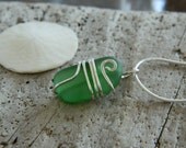 Genuine Green Sea Glass Pendant