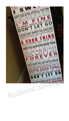 12x36 Canvas Word Art, Lyrics on Canvas, Typography Art, personalized canvas wall art
