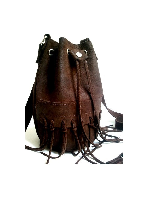 70S FRINGES BAG leather long strap cross body