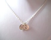 Personalized Two Initial Necklace  -- Sterling Silver, Couples Necklace, Mother's Necklace, Bride/Bridesmaids Gift -- MADE TO ORDER