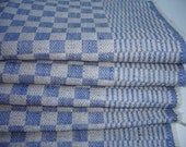 Free Shipping Checkerboard Check Towel Blue White Cotton Linen Runner Napkin Wrap Bath Cloth Torchon Germany