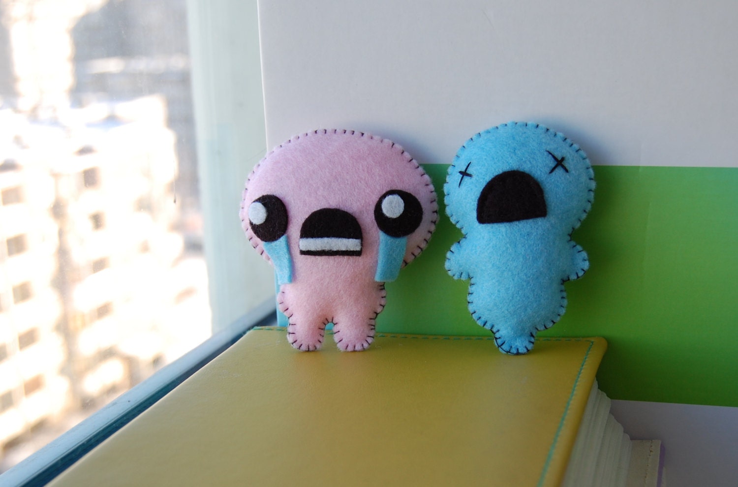 The Binding of Isaac handmade felt plush dolls Isaac and Brother Bobby