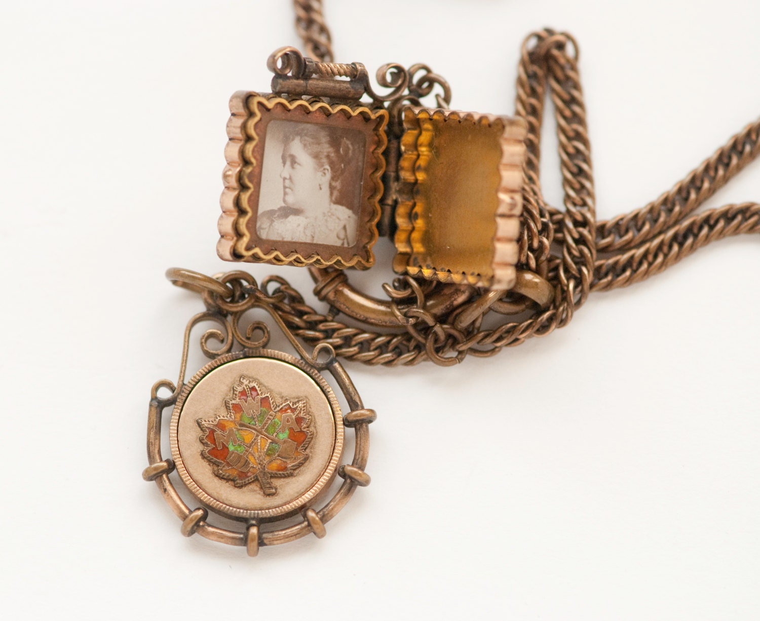 Modern Woodmen of America Chatelaine Watch Fob Locket