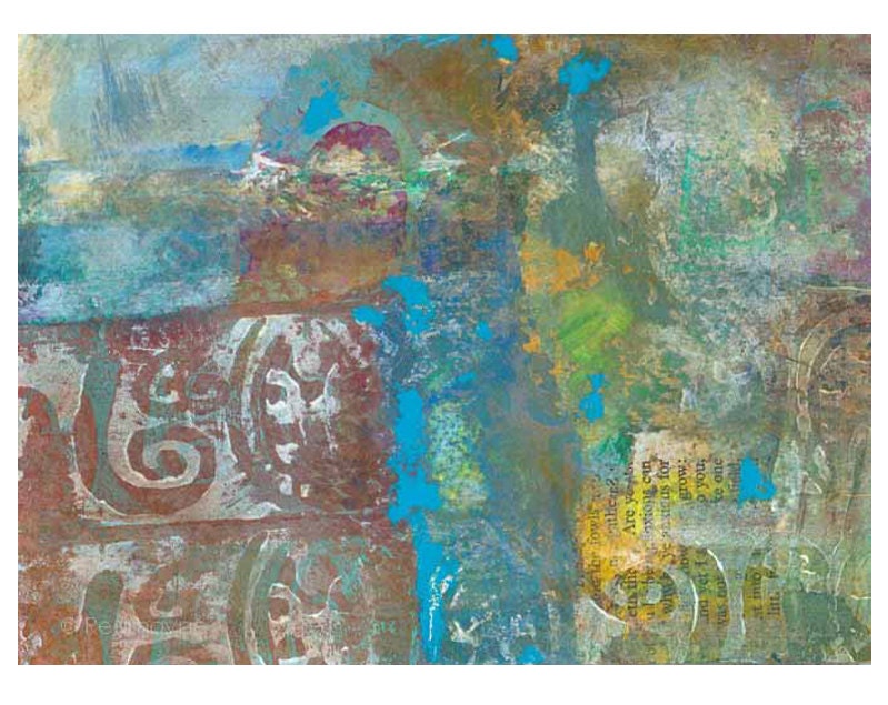 Tide Coming In small mixed media original
