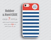Monogram blue red line Iphone case Rubber Iphone 4 case Iphone 5 case hard Case iphone 5 case iphone 4 iPhone 4s Case