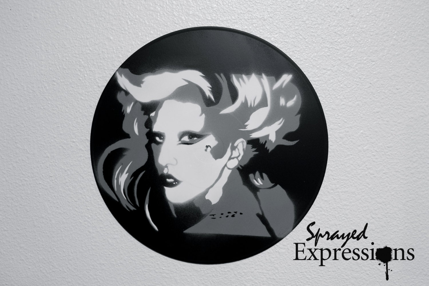 Lady Gaga Vinyl Record Painting