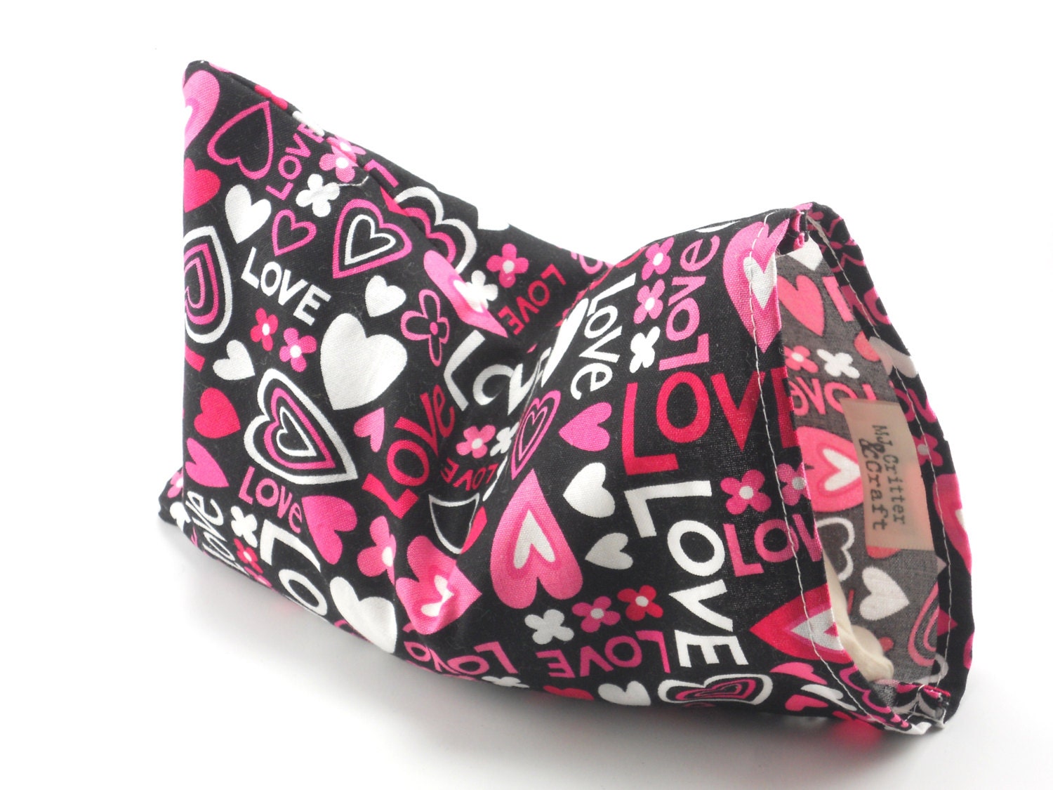 Microwave Corn Sack Love and Hearts Valentine Print, Corn Bag, Microwave Heating Pad, Corn Sack, Washable cover