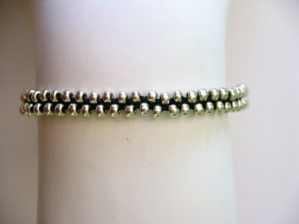 Friendship bracelet, handwoven, beaded, beadweaving, waxed Irish linen, loom woven
