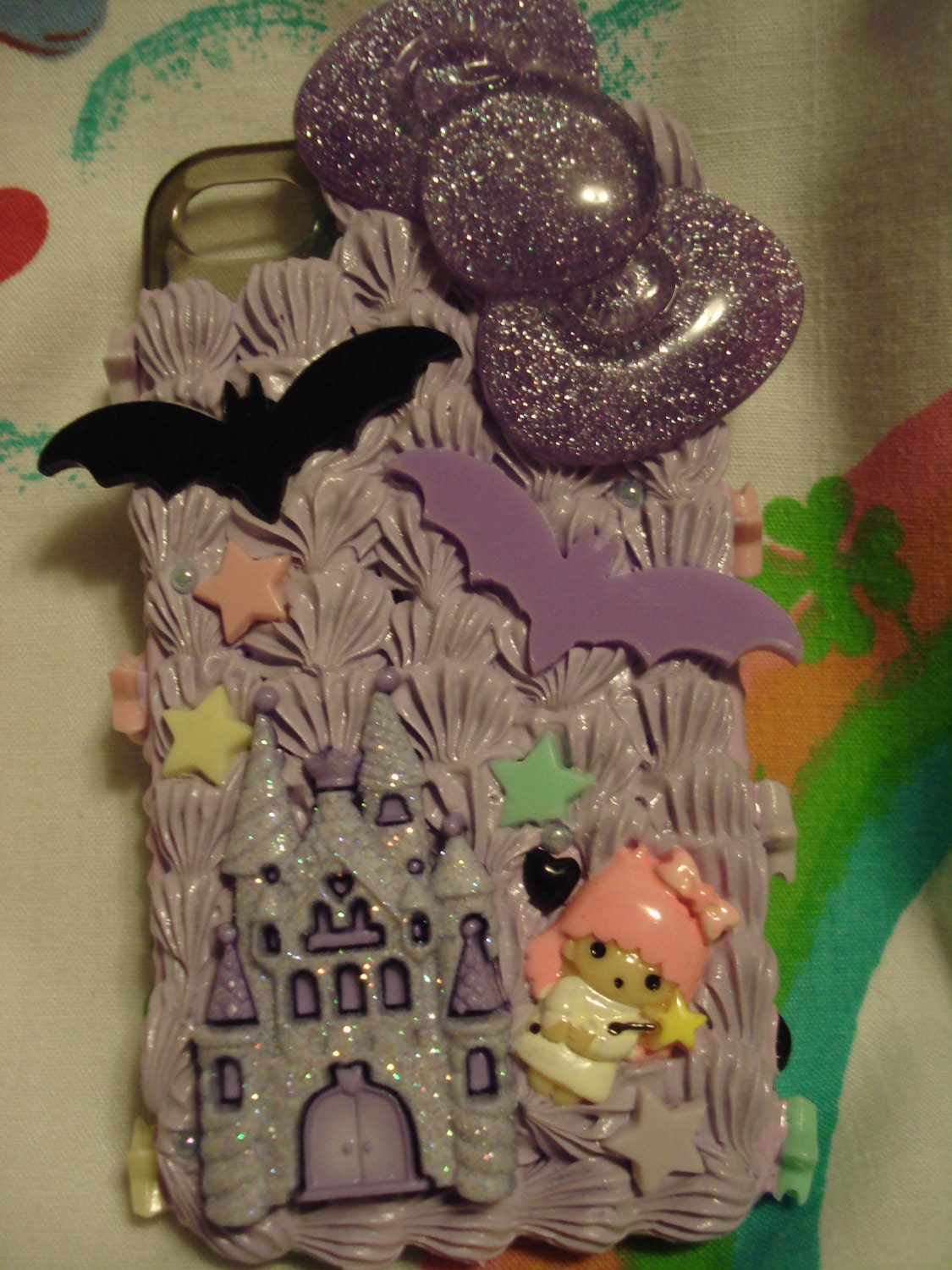 Lavender Twin Star iPhone 4 case