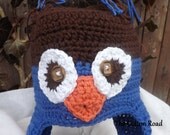 Crocheted Owl Hat for Baby